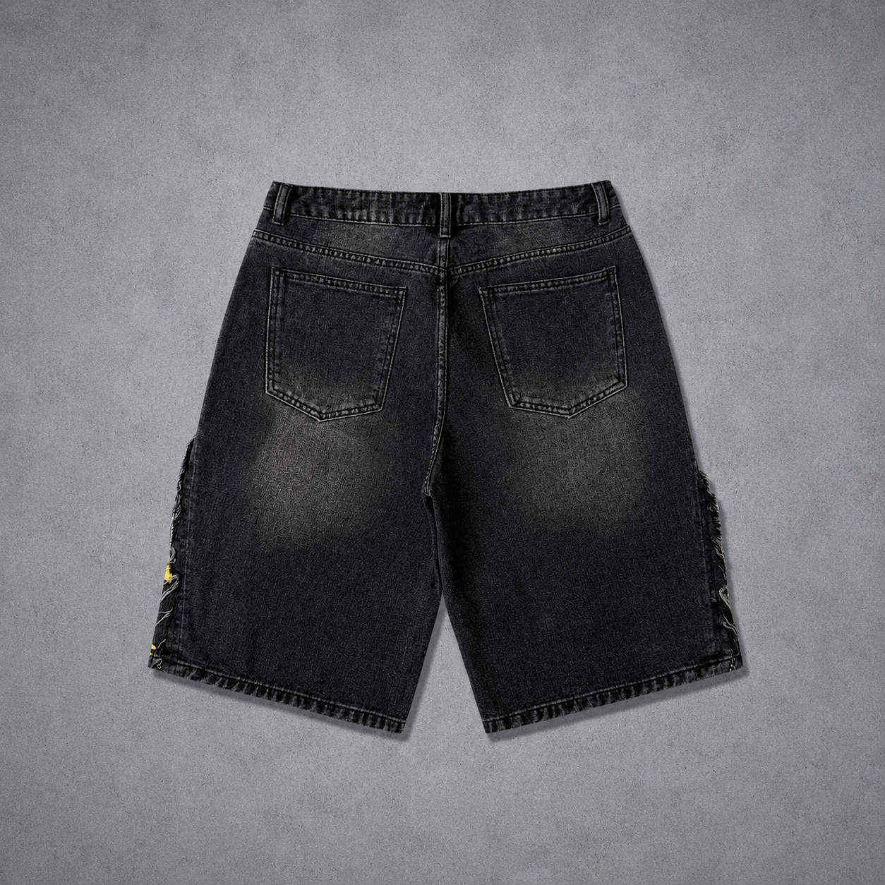 Vintage Denim Letter Print Shorts For Casual Outdoor Wear For Men