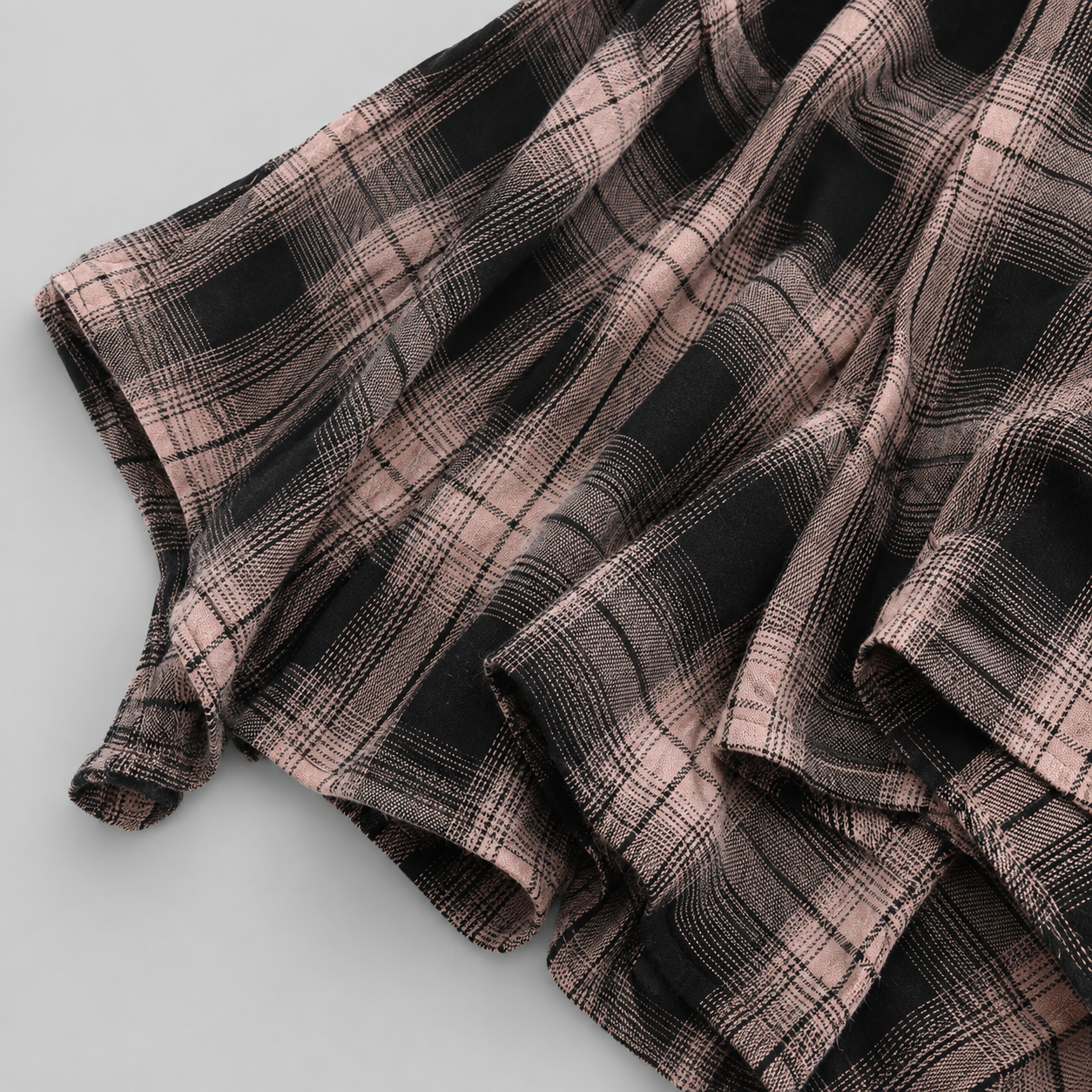 Casual Plaid Print Knot Front Asymmetrical Skirt For Women