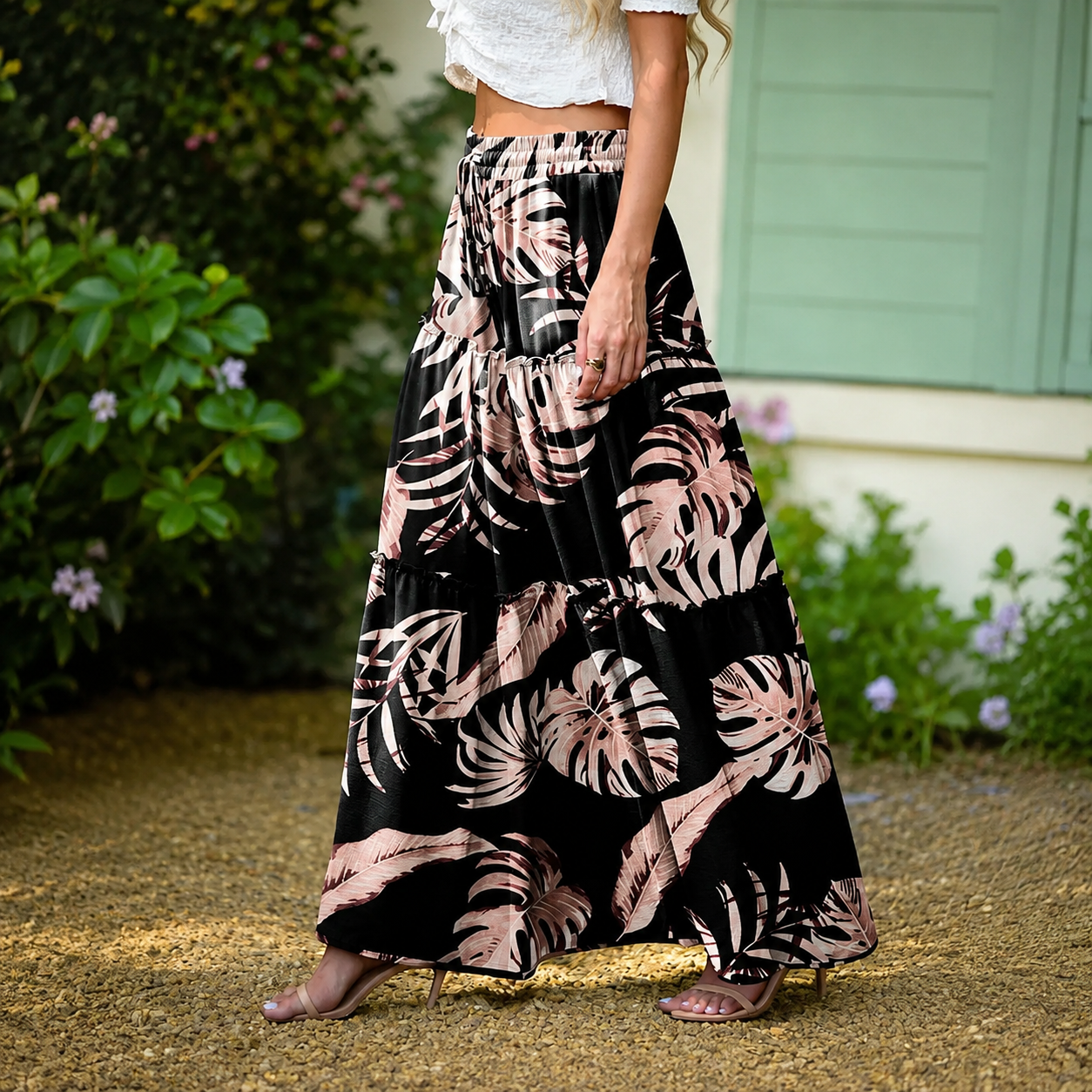 Casual Maxi Boho Beach Long Skirts With Pockets For Women