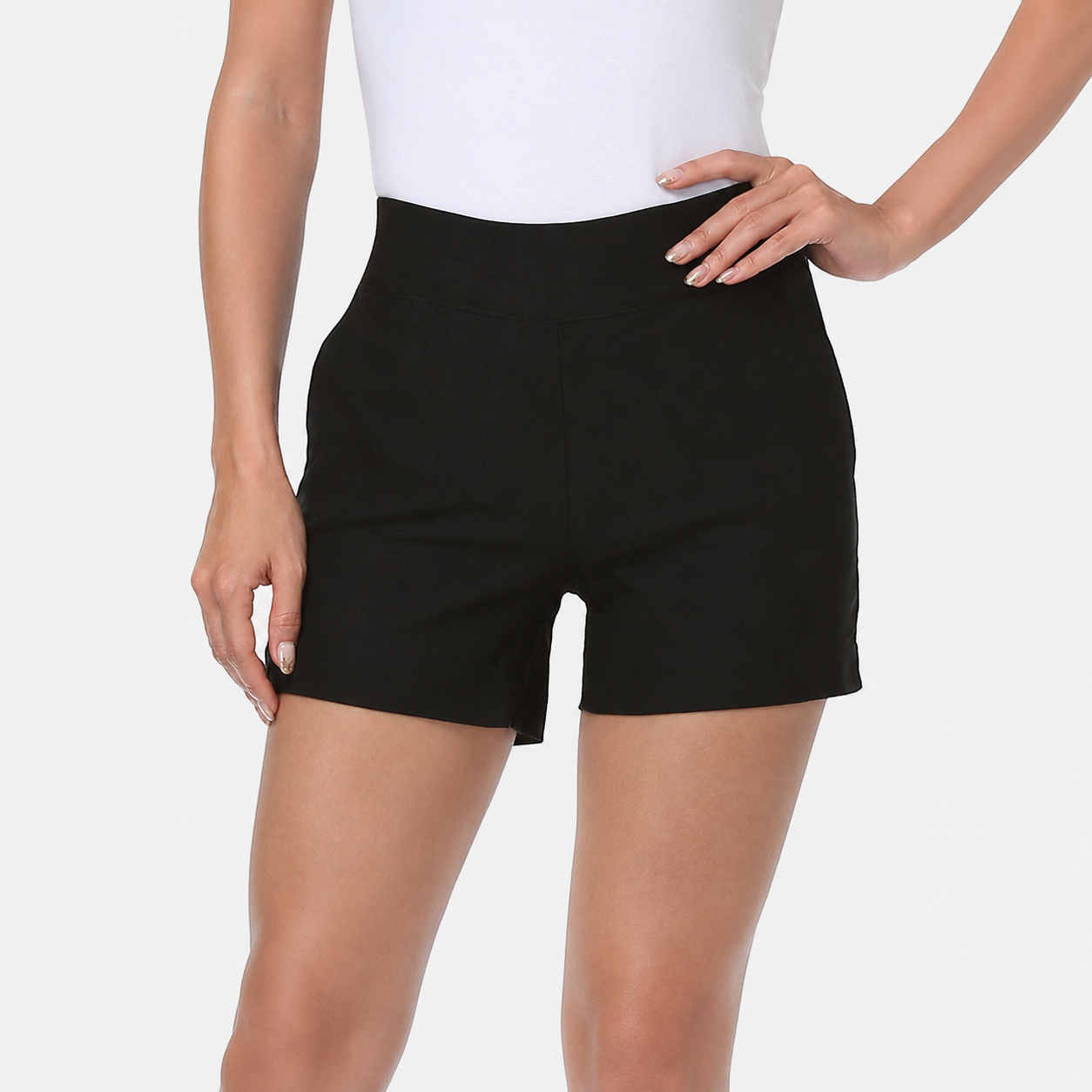 Casual Pull On Stretch Shorts For Women