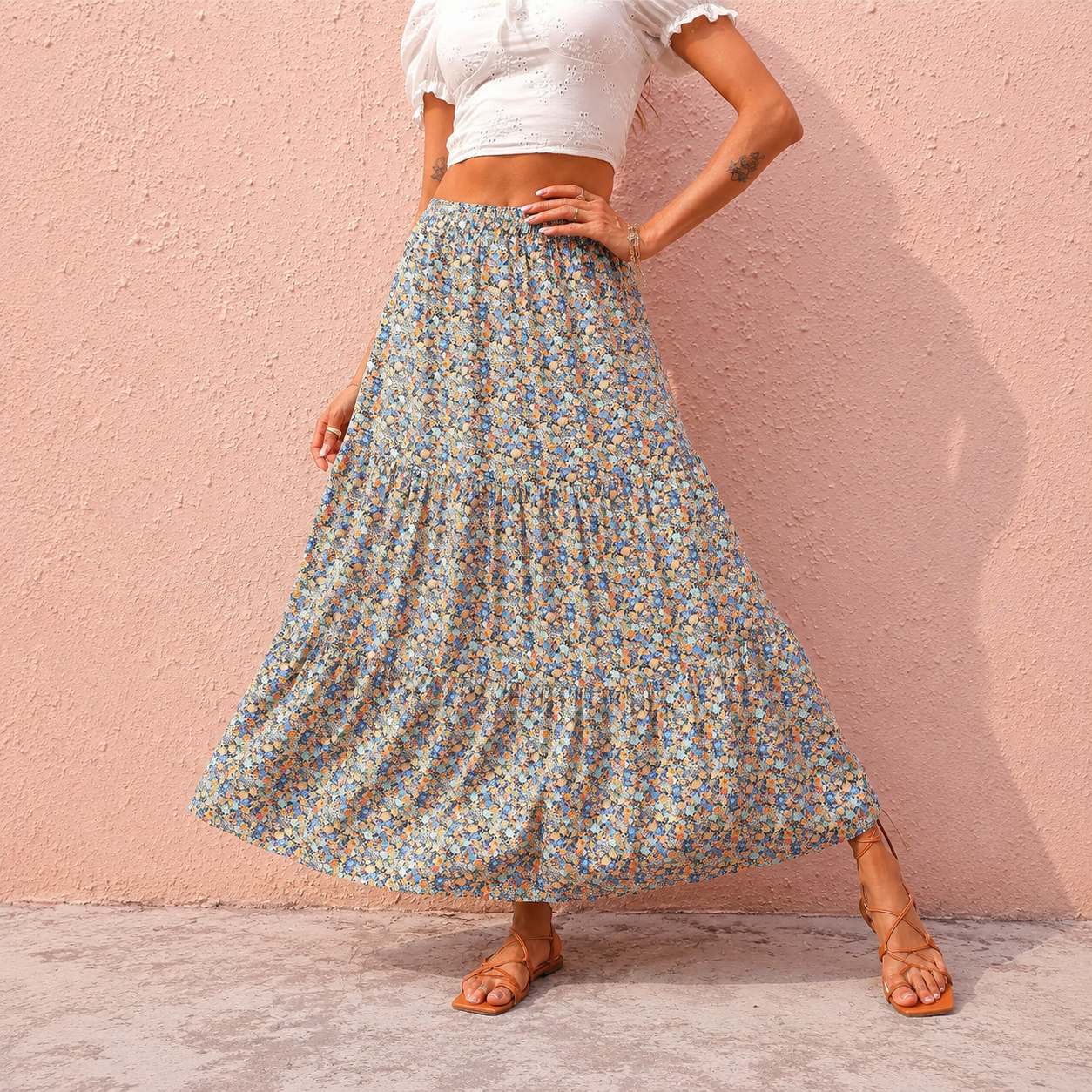 Casual Summer Flowy Beach Skirt For Women