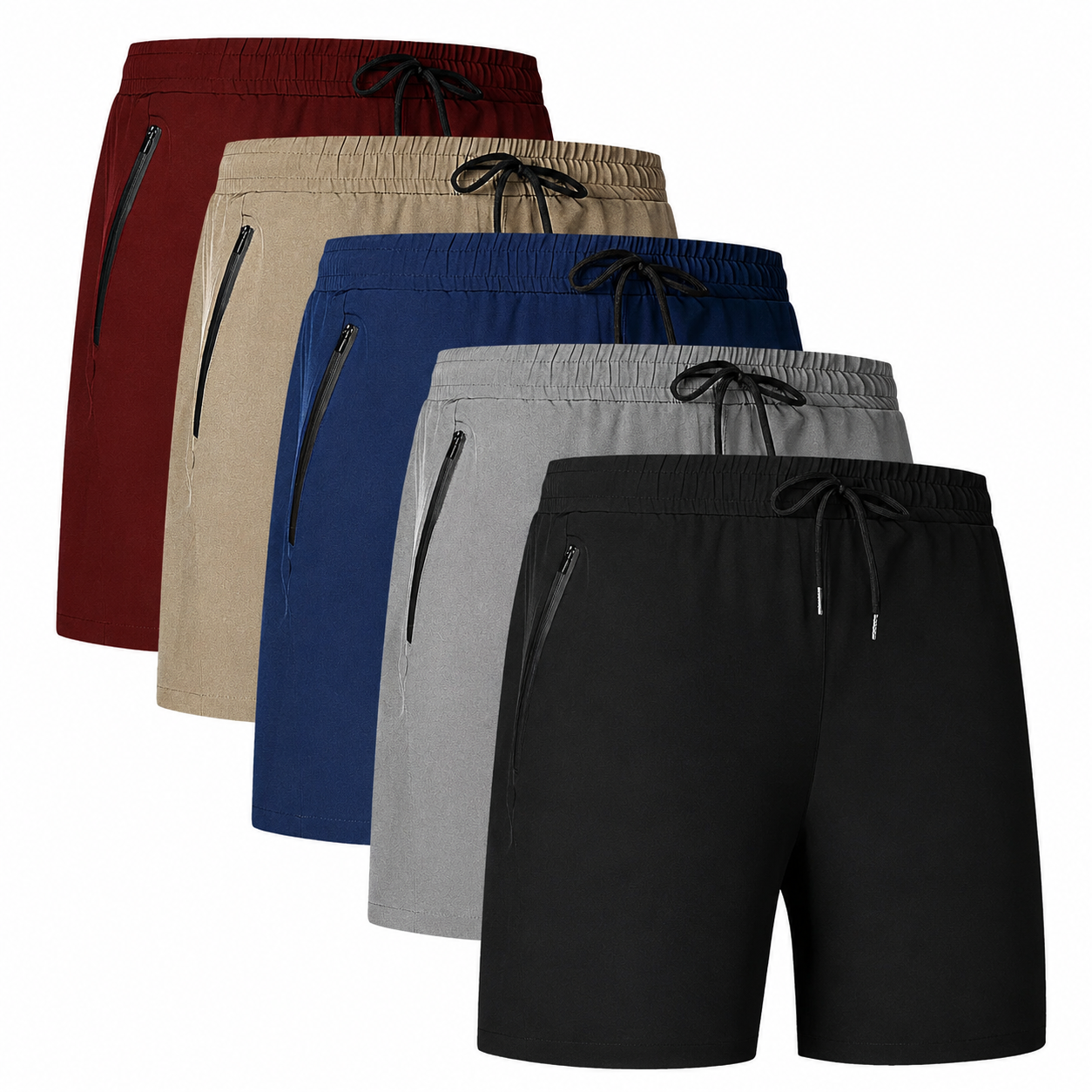 Letter Print Drawstring Waist Pocket Shorts For Men