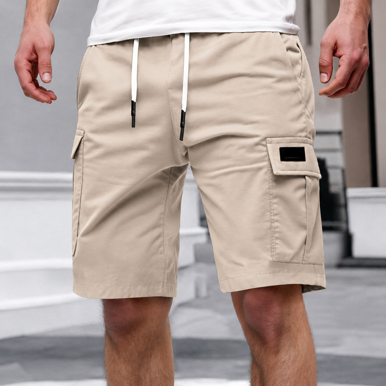 Casual Cargo Summer Shorts With Drawstring For Men