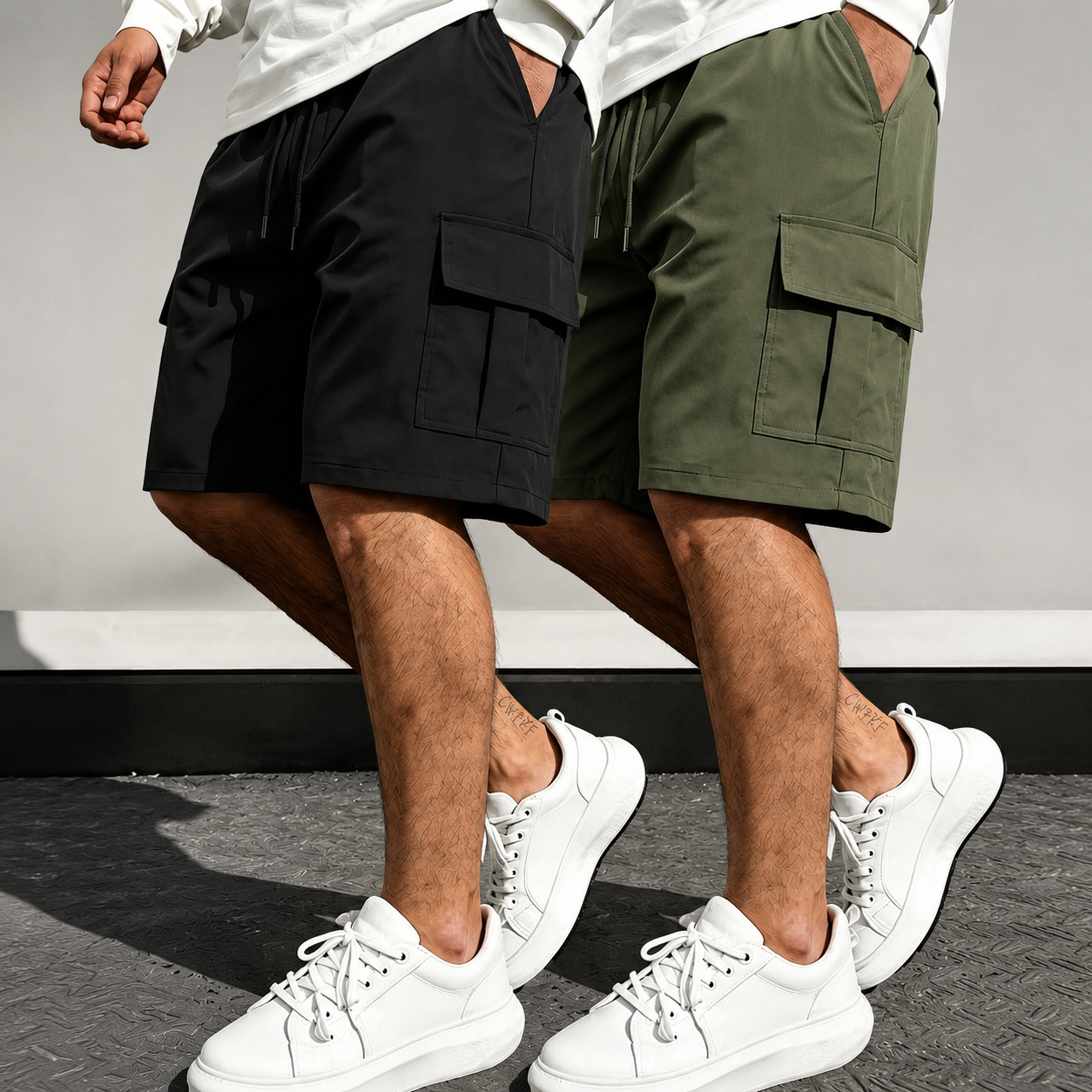Pack Of 2 Outdoor Travel Cargo Sports Shorts For Men