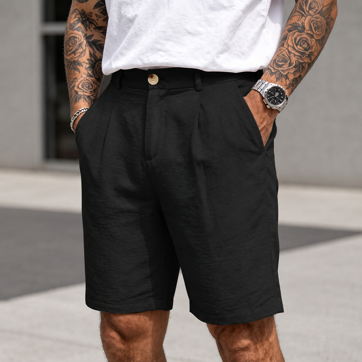 Casual Straight Vintage Summer Chino Shorts For Men