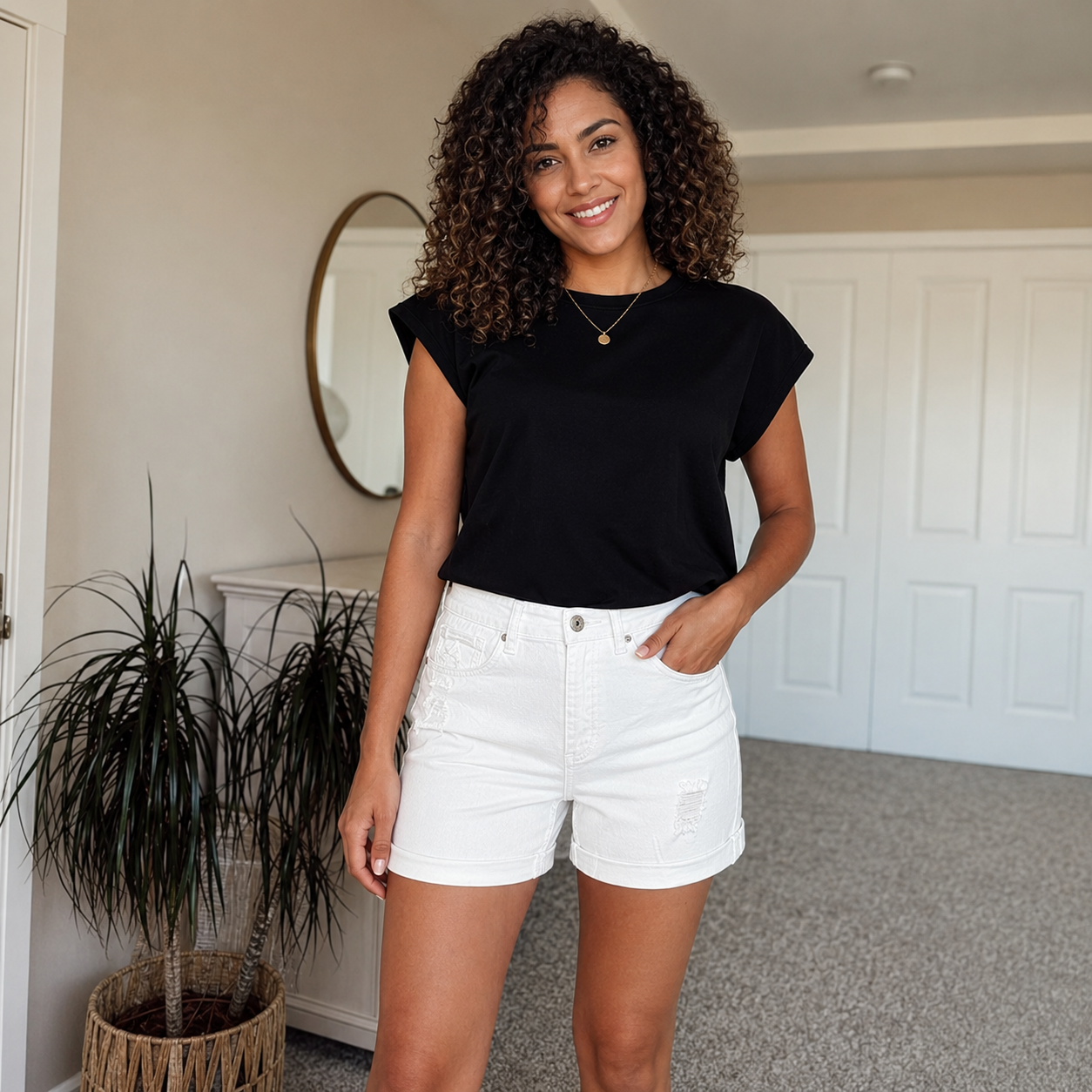 Casual Denim Ripped Stretchy Shorts For Women