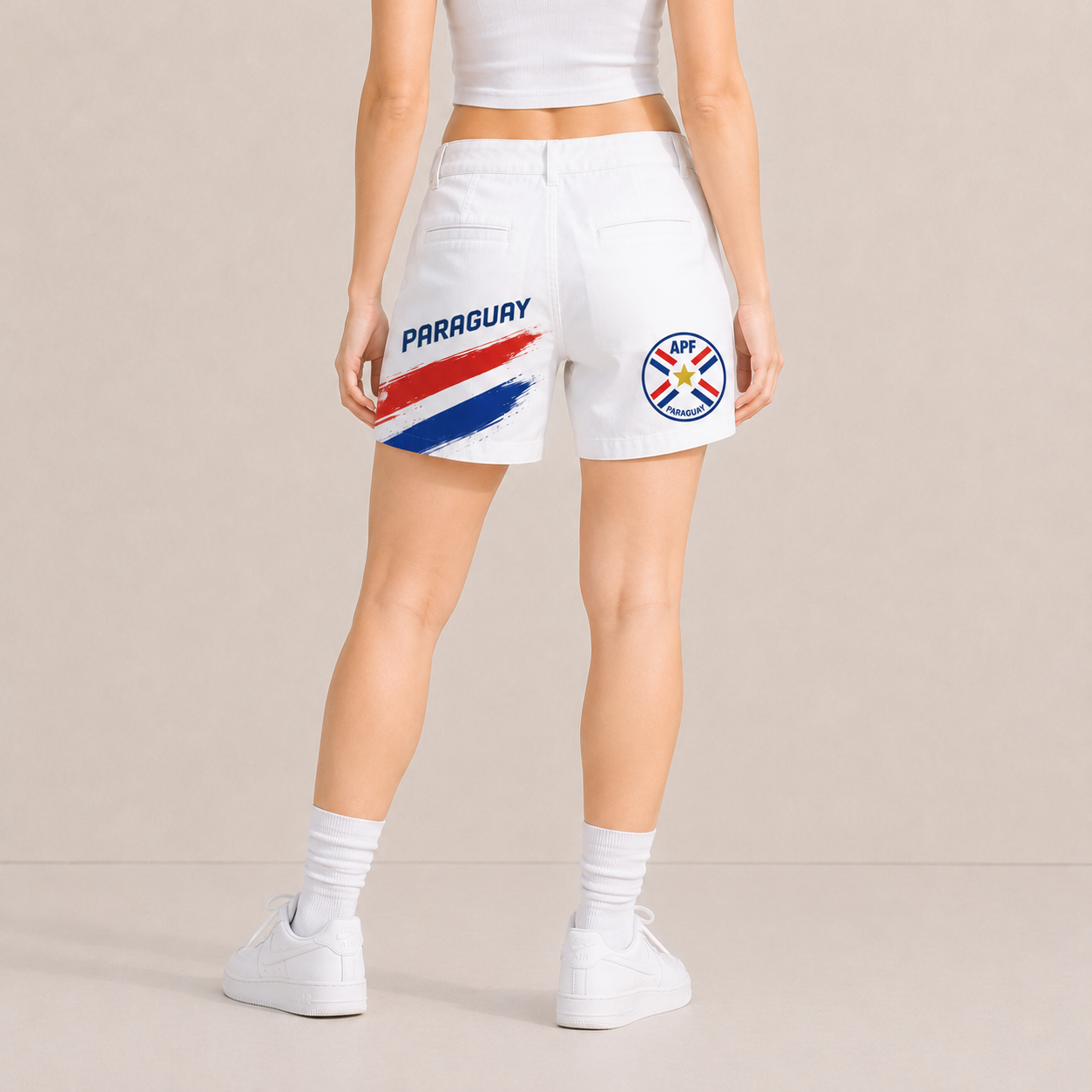 World Cup 2026 Paraguay Football Fan Printed Twill Shorts