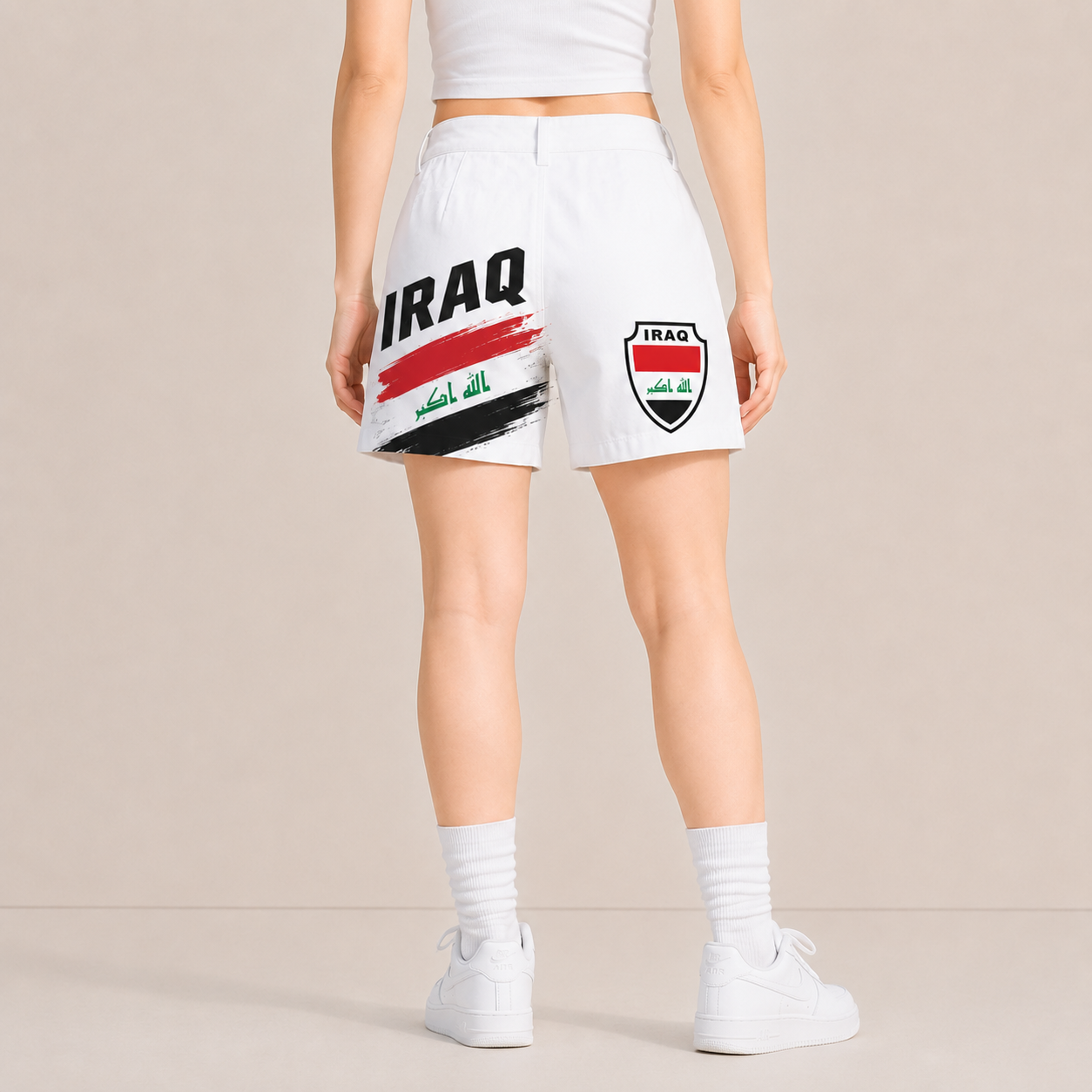 World Cup 2026 Iraq Football Fan Printed Twill Shorts