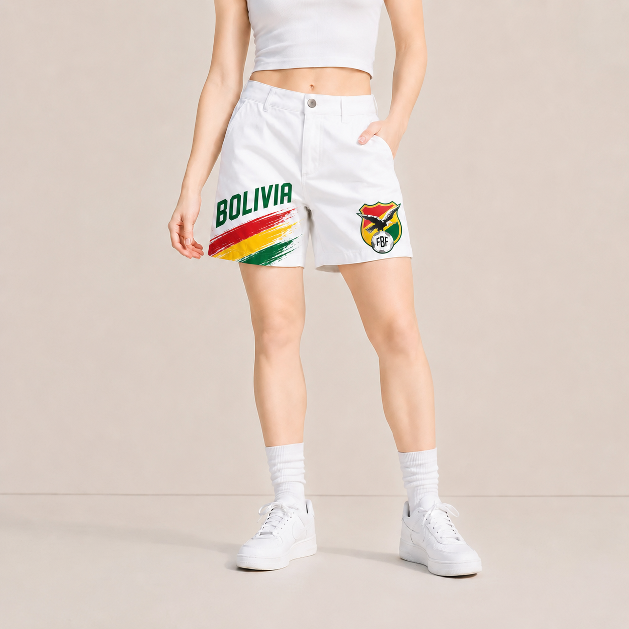 World Cup 2026 Bolivia Football Fan Printed Twill Shorts