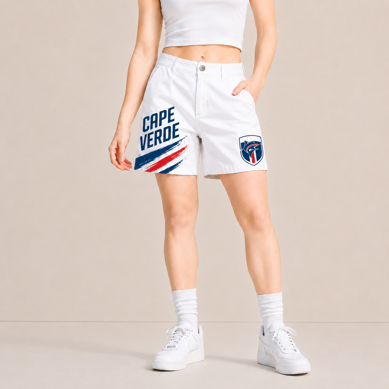 World Cup 2026 Cape Verde Football Fan Printed Twill Shorts