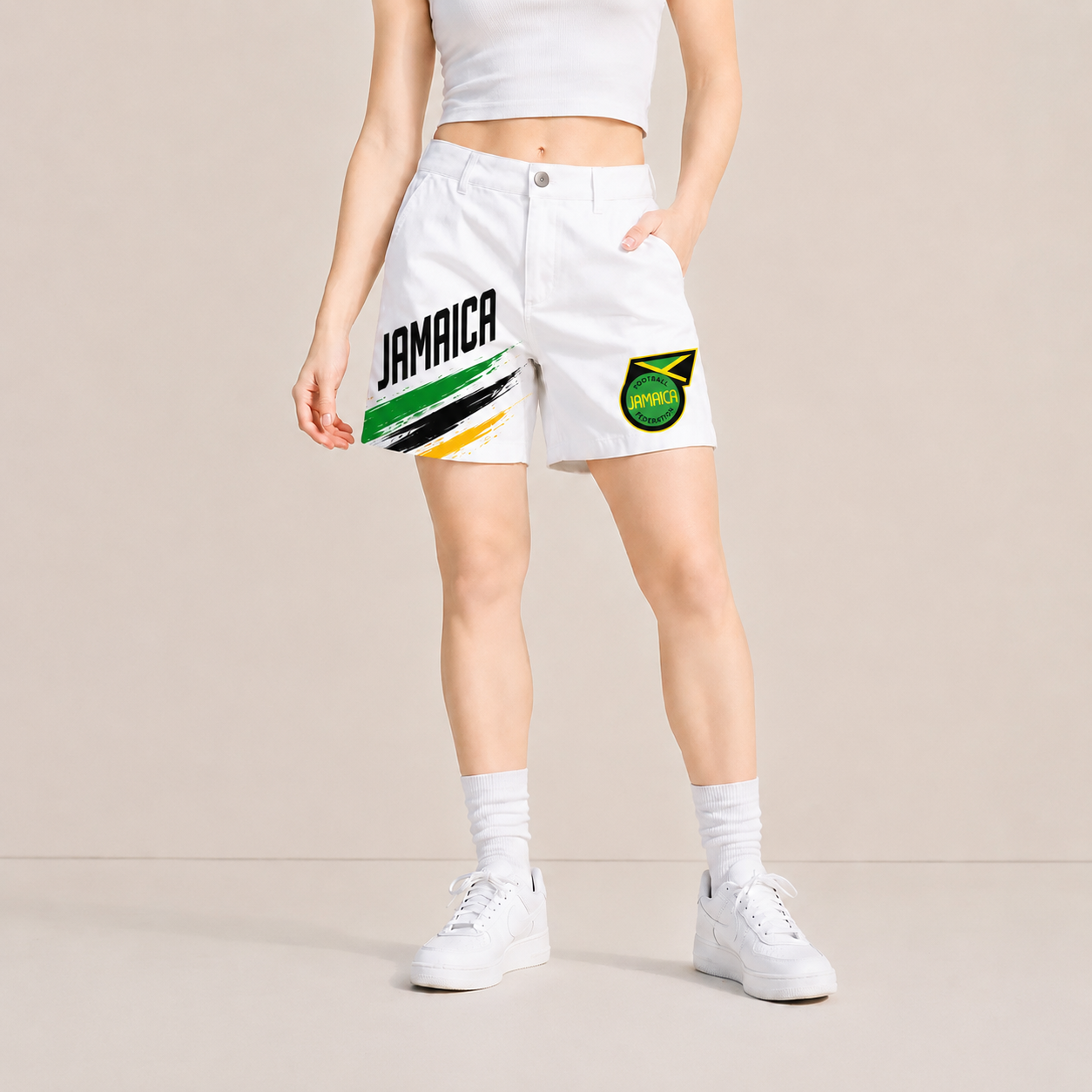 World Cup 2026 Jamaica Football Fan Printed Twill Shorts