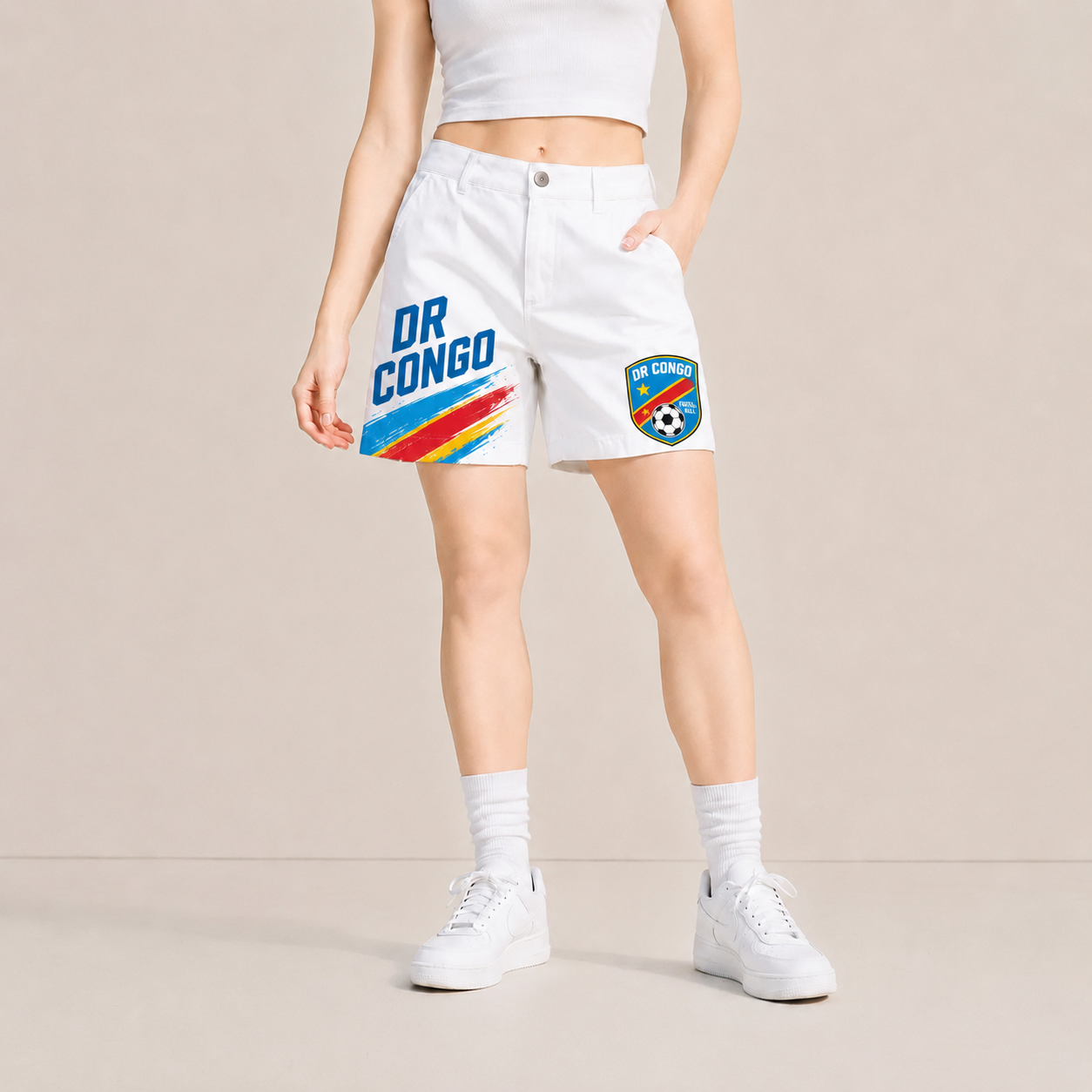World Cup 2026 Democratic Republic Of The Congo Football Fan Printed Twill Shorts