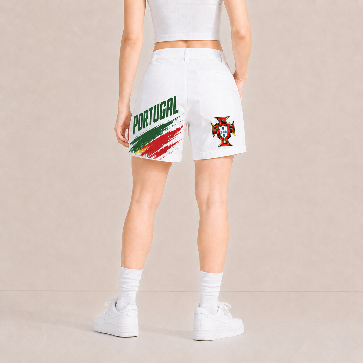 World Cup 2026 Portugal Football Fan Printed Twill Shorts