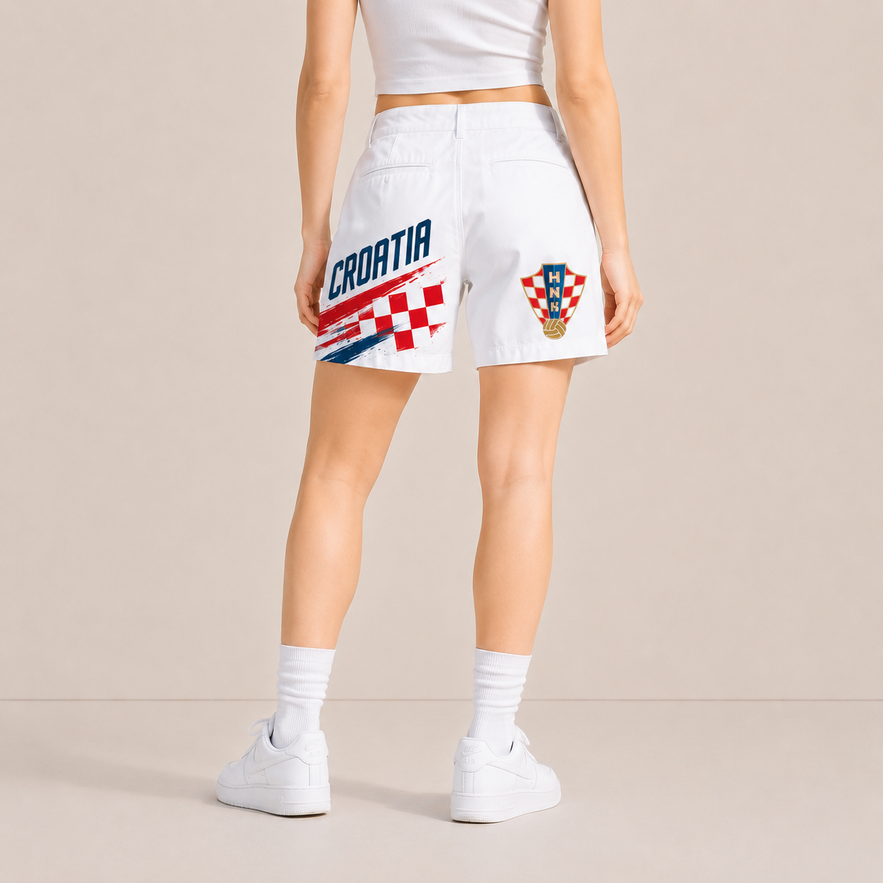 World Cup 2026 Croatia Football Fan Printed Twill Shorts