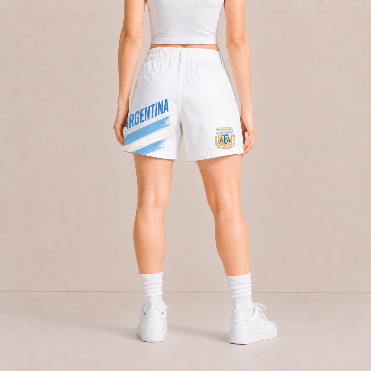 World Cup 2026 Argentina Football Fan Printed Twill Shorts