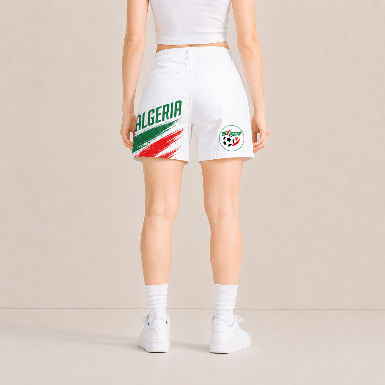 World Cup 2026 Algeria Football Fan Printed Twill Shorts