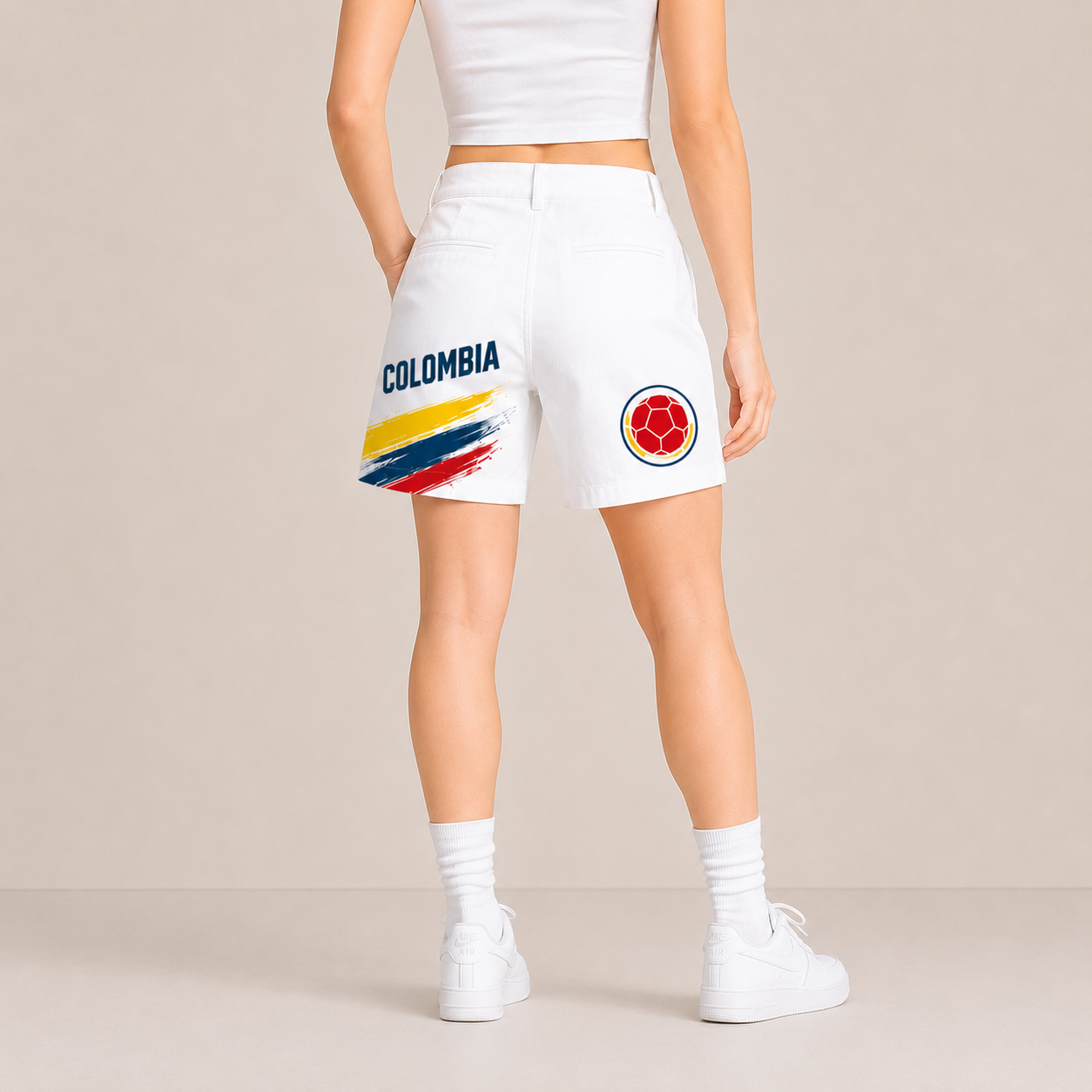 World Cup 2026 Colombia Football Fan Printed Twill Shorts