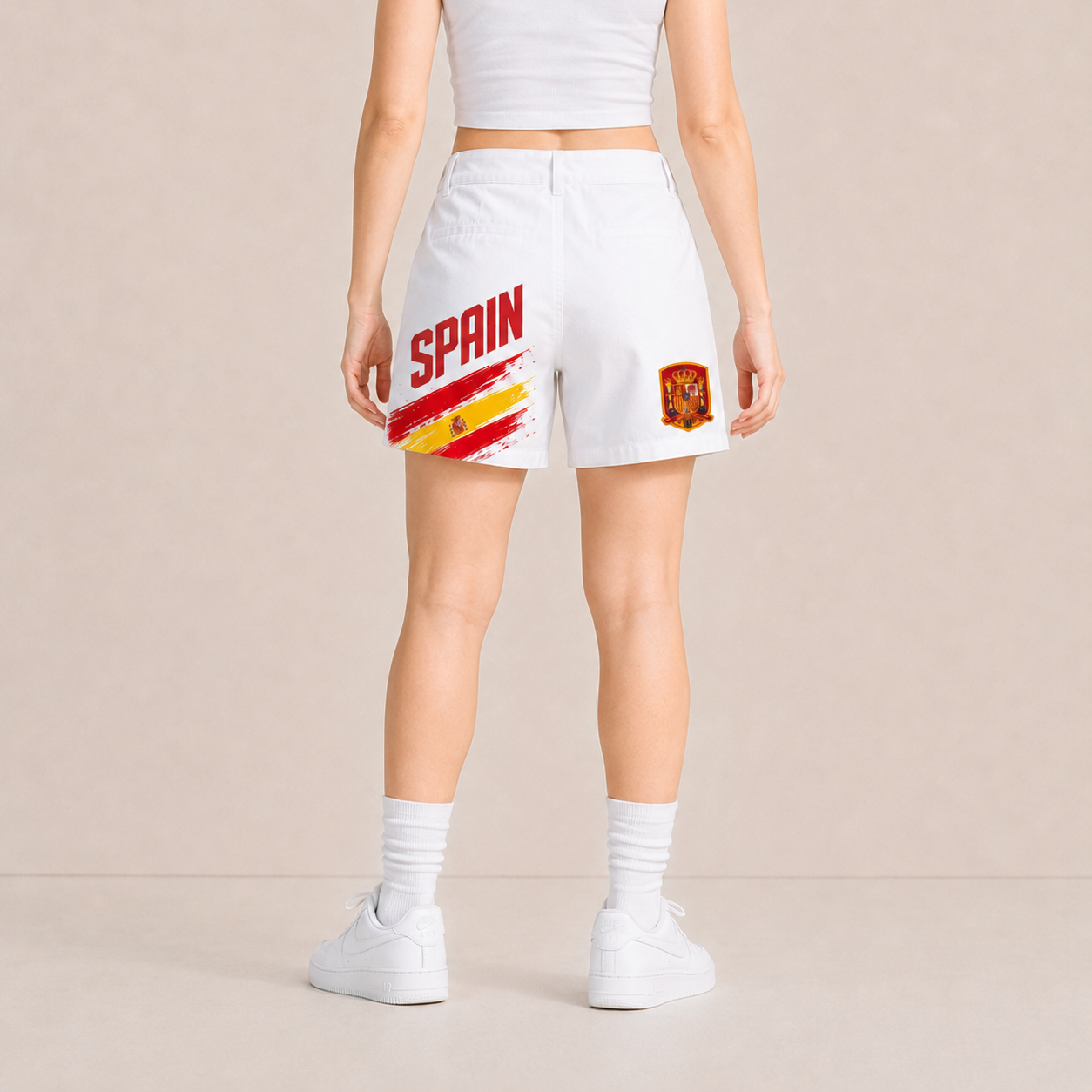 World Cup 2026 Spain Football Fan Printed Twill Shorts