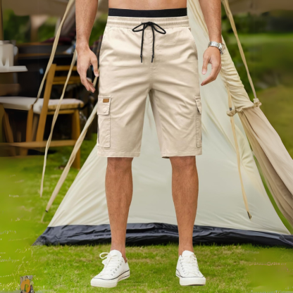 Classic Casual Drawstring Design Cargo Shorts