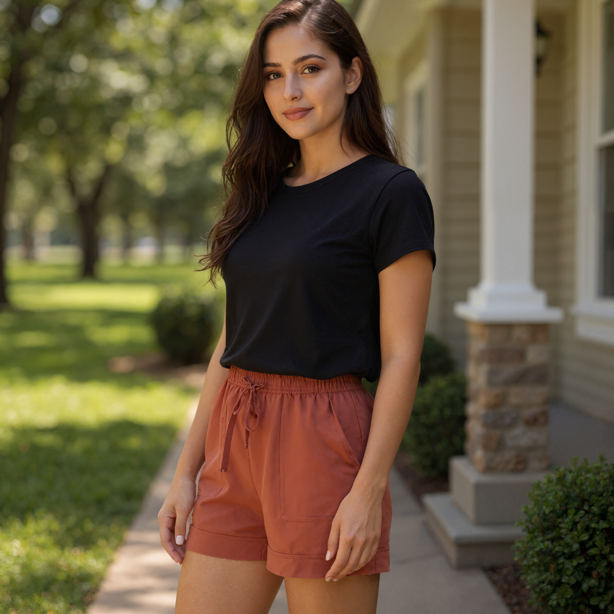 Comfy Elastic Drawstring Pocket Shorts
