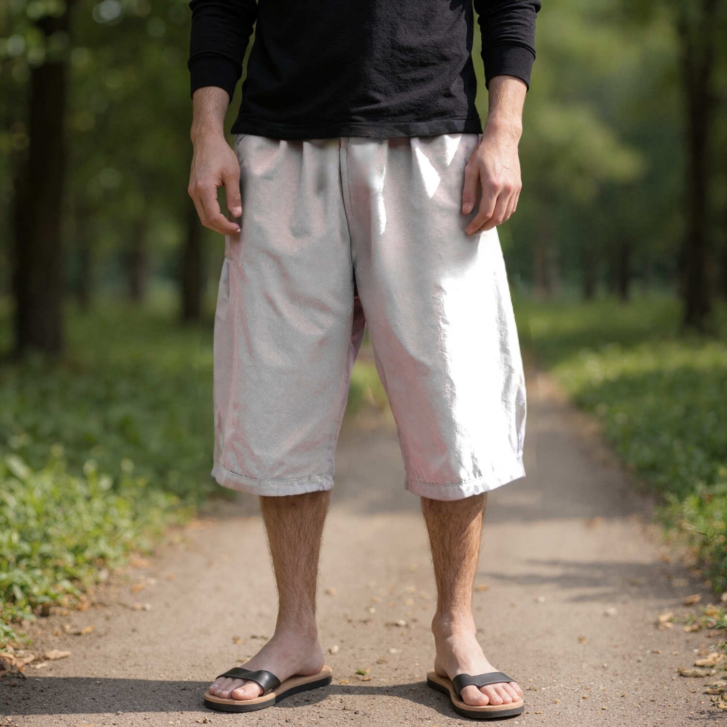 Cotton Linen Drawstring Casual Shorts