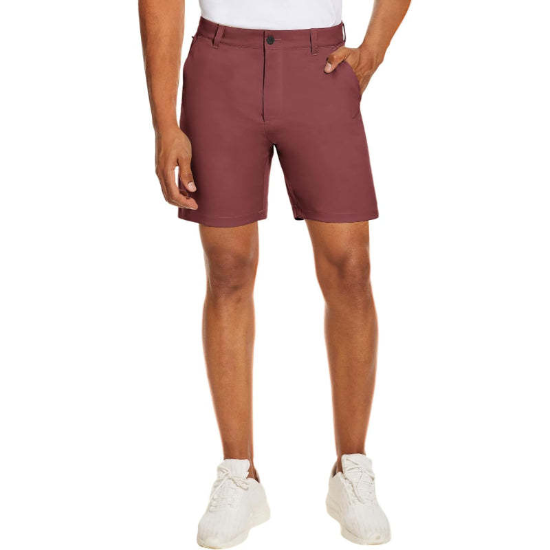 Golf Chino Shorts With Quick Dry Fabric And Multiple Pockets