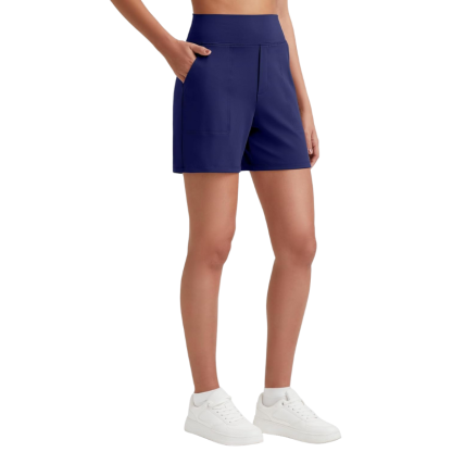 High Waisted Bermuda Yoga Shorts for Running Casual Wear