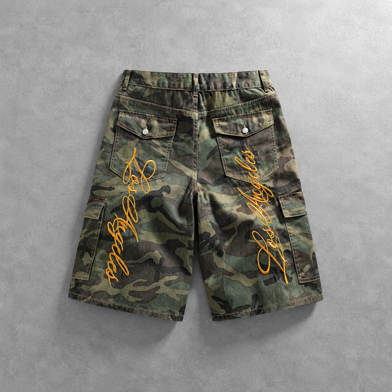 Washed Camouflage Casual Denim Shorts for Men