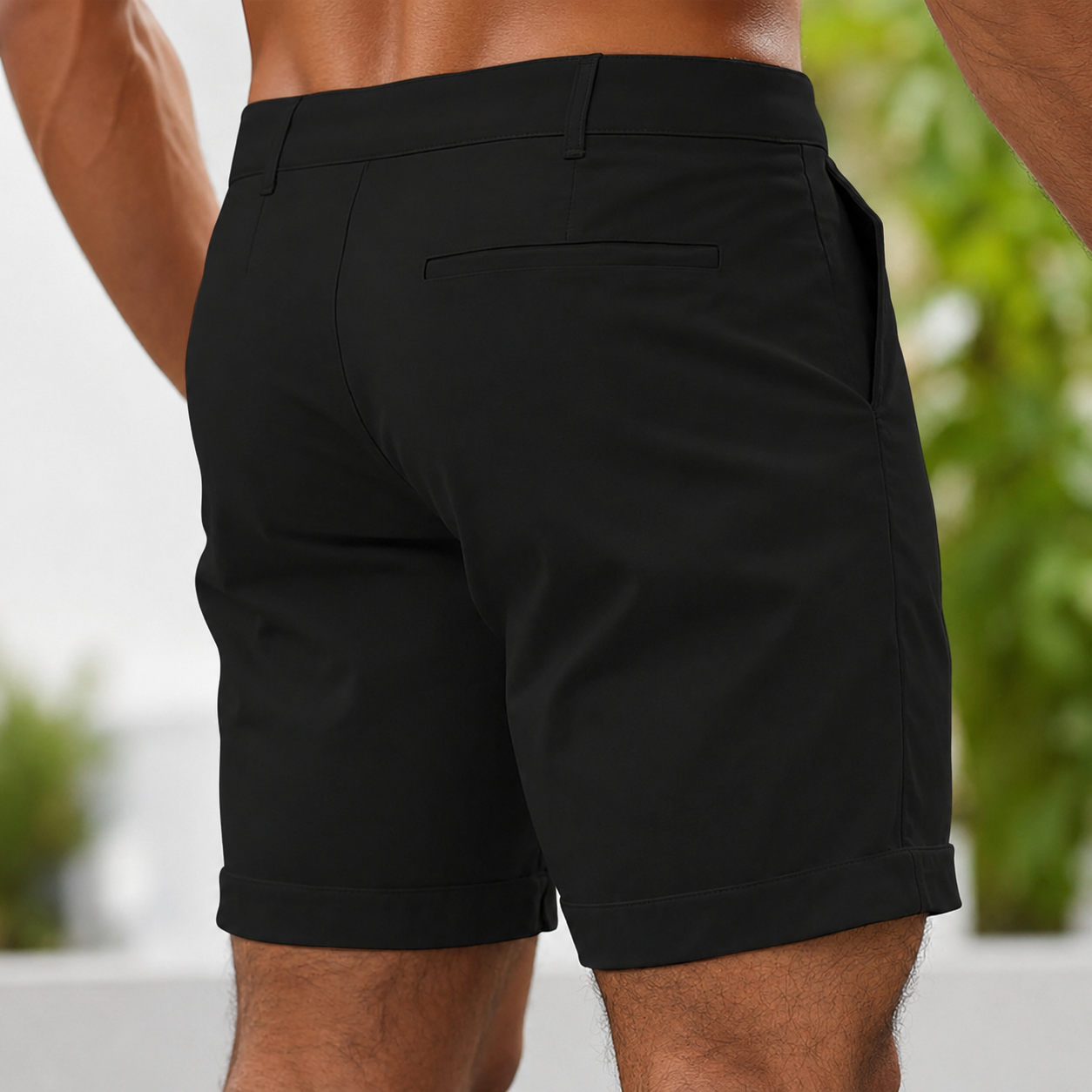 Casual Fit Asymmetric Shorts For Men