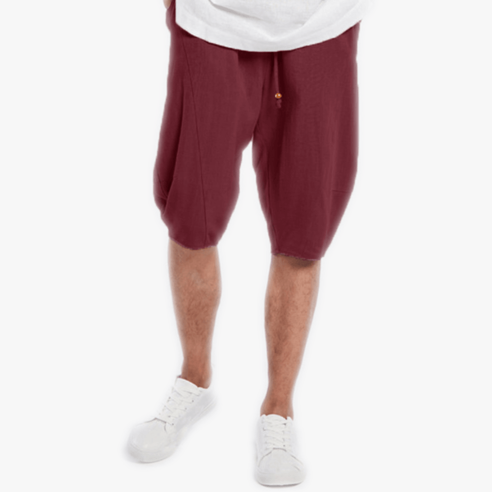 Knee-Length Drawstring Linen Shorts | Men's Casual Linen Shorts-The Comfy Shorts