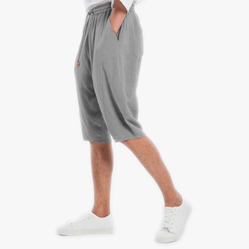 Knee-Length Drawstring Linen Shorts | Men's Casual Linen Shorts-The Comfy Shorts