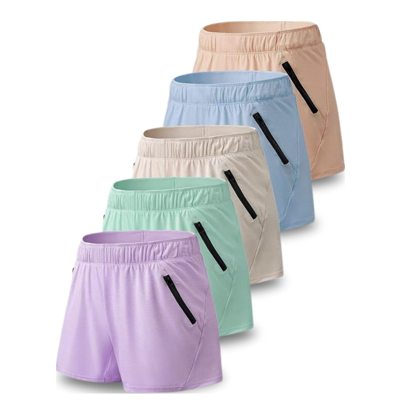 Pack Of 5 Workout Gym Shorts With Pockets For Active Wear