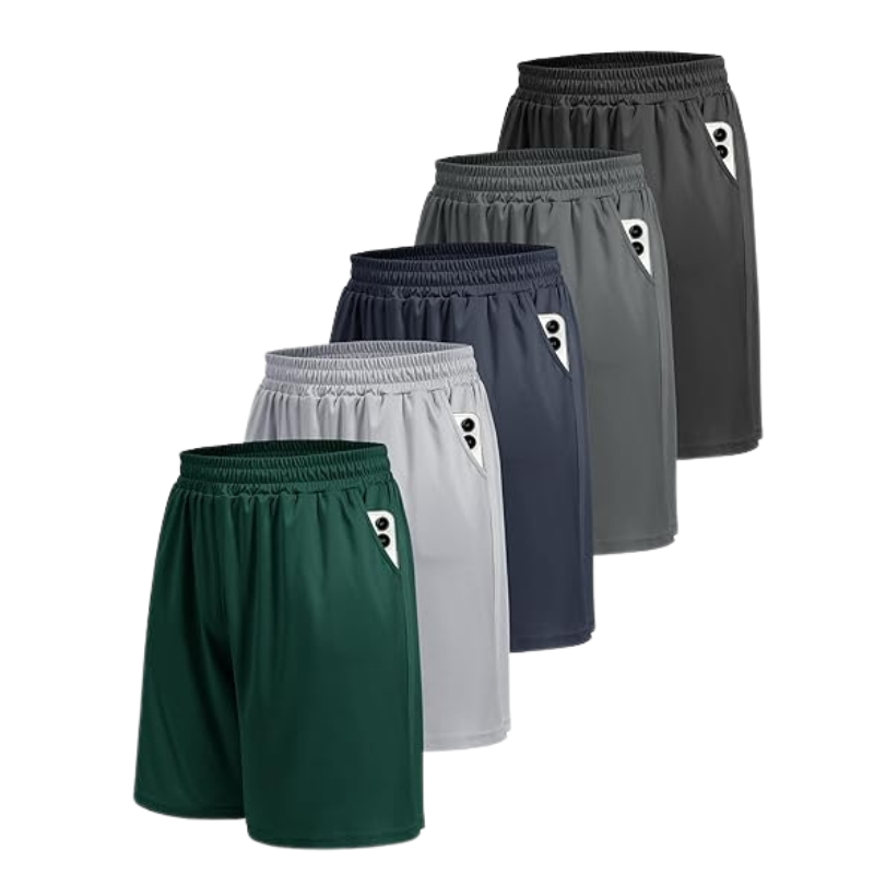 Pack Of 5 Quick Dry Styled Basketball Shorts For Everyday