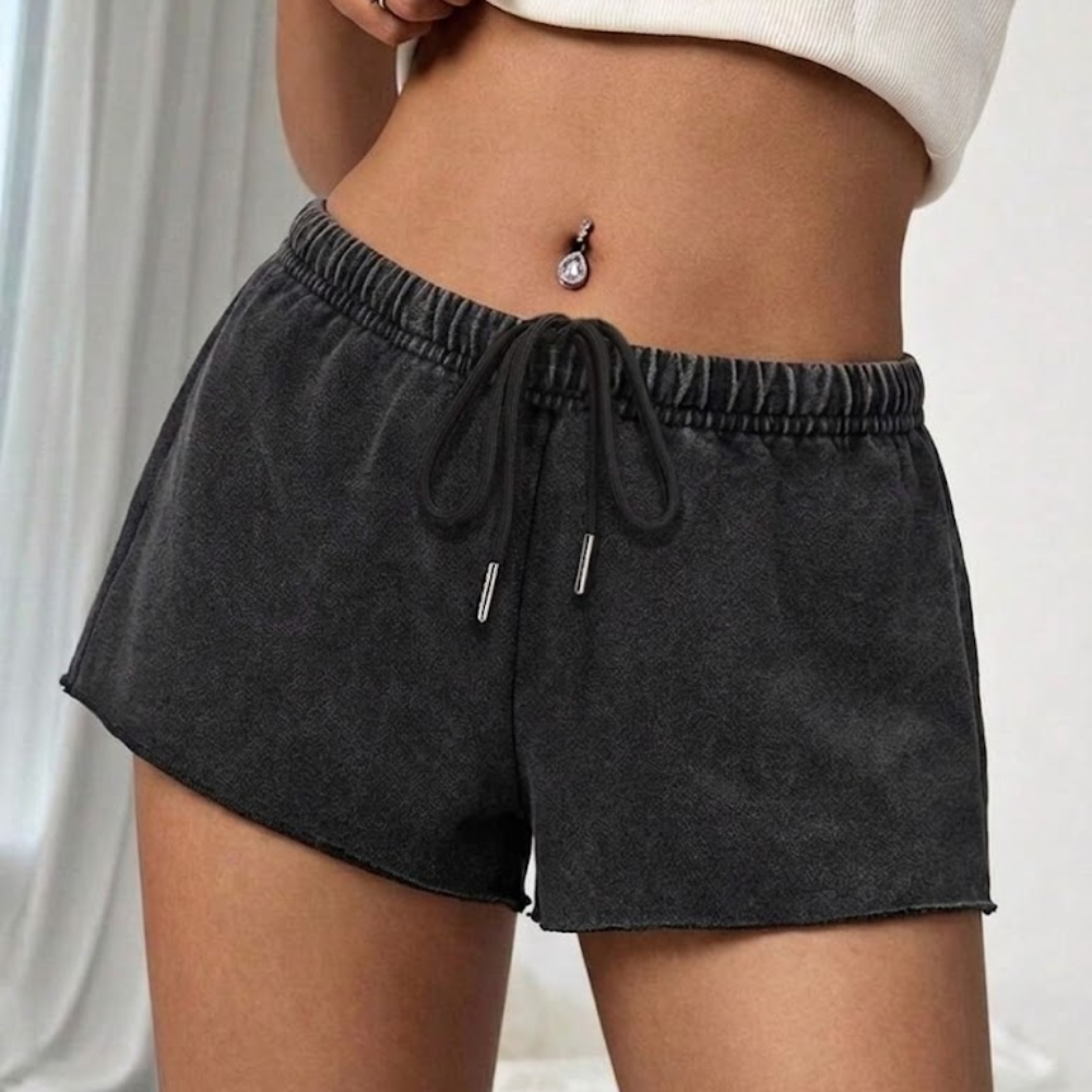 Solid Color Loose And Casual Elastic Shorts For Women