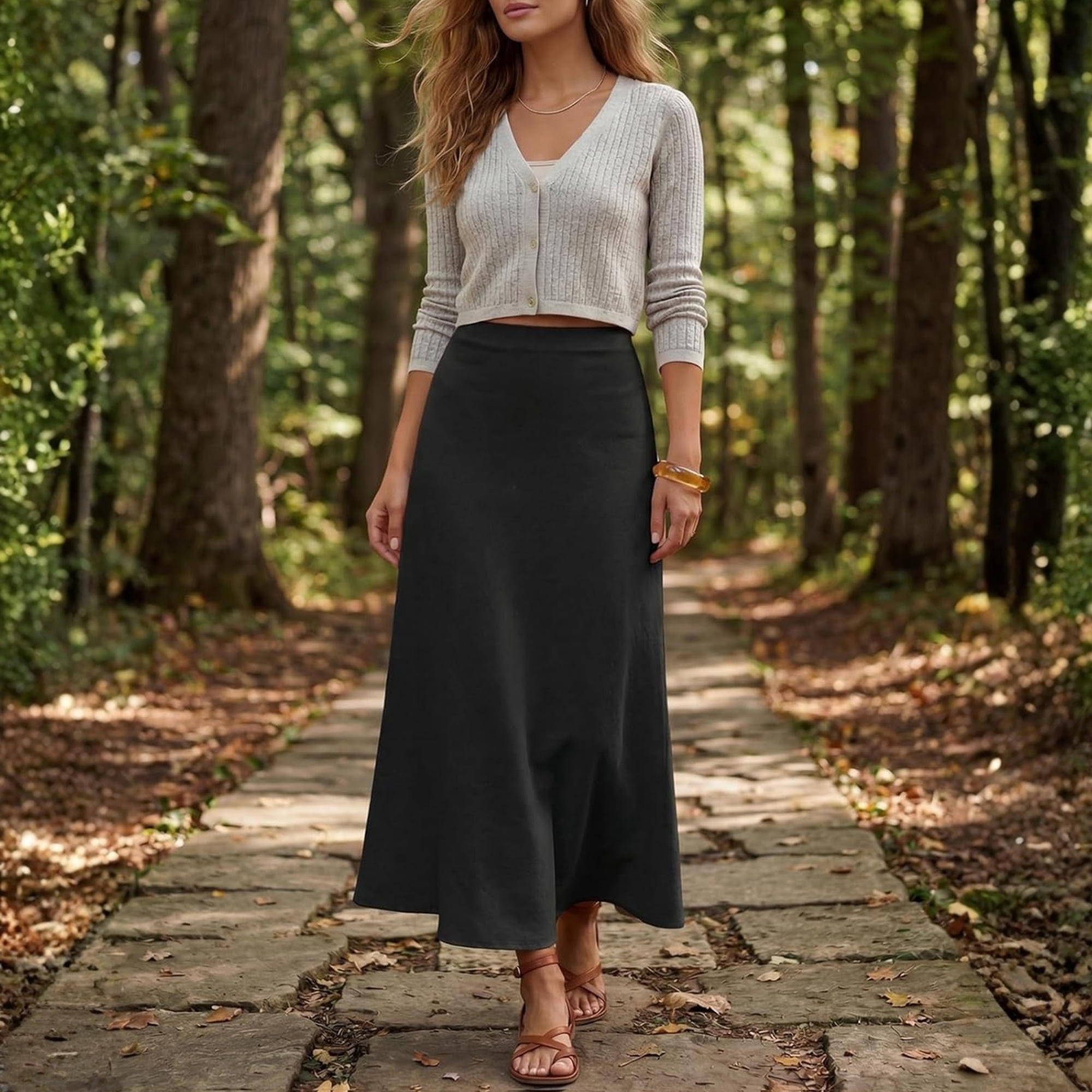 Summer Casual Linen Long Skirt For Women