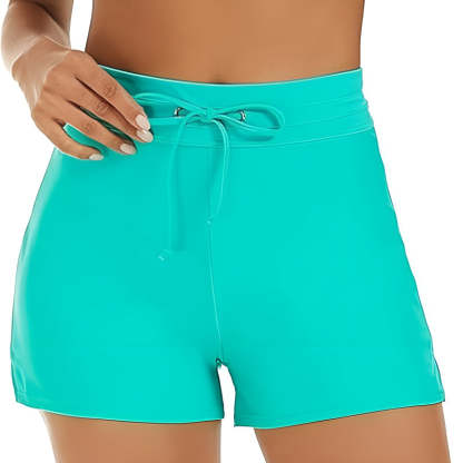 Swim Shorts With Built In Briefs And Drawstring Closure