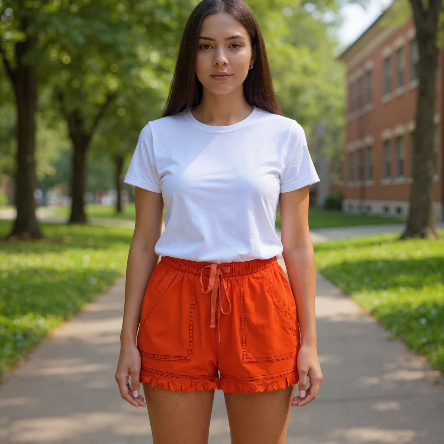 Tassel Hem Cargo Shorts With Drawstring