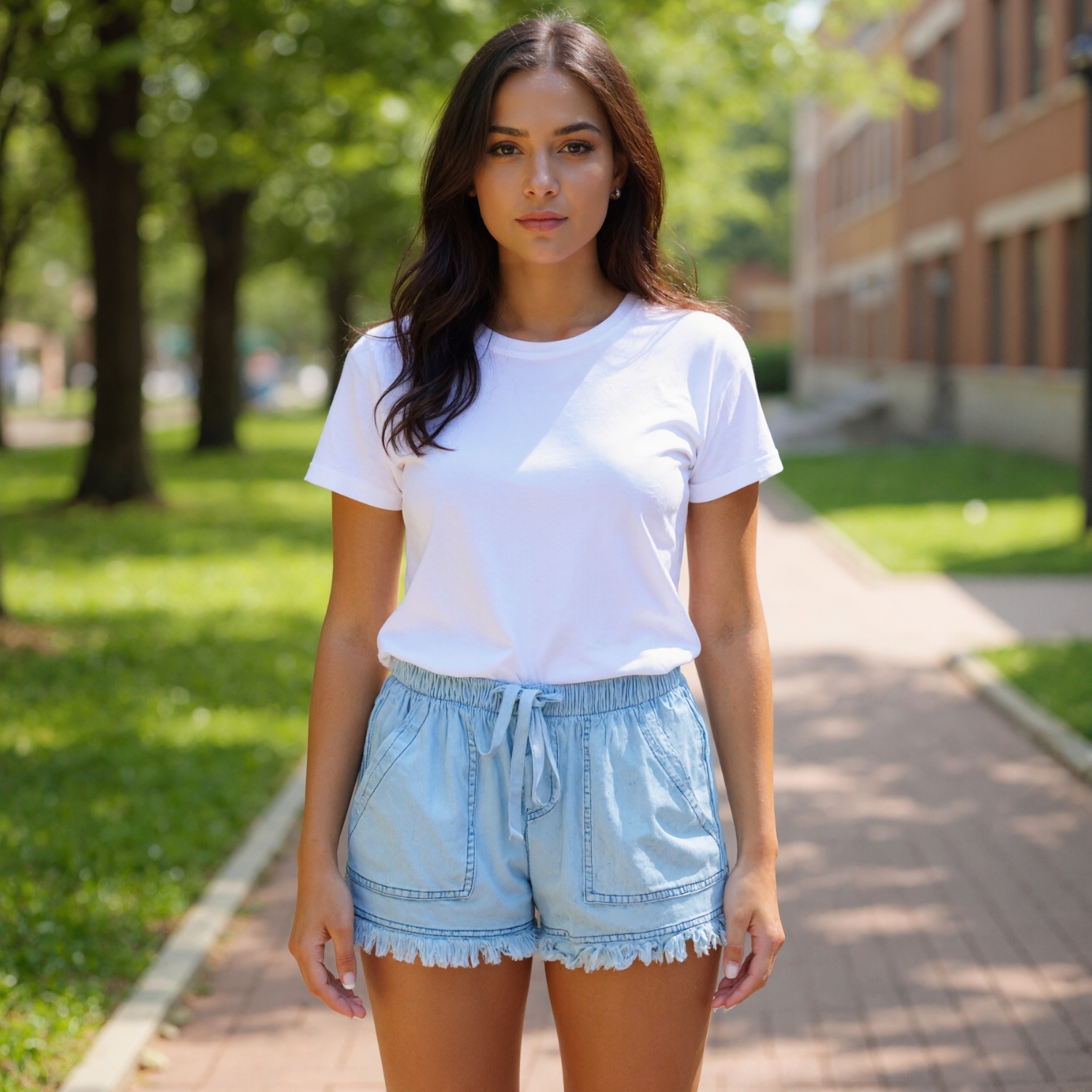 Tassel Hem Cargo Shorts With Drawstring