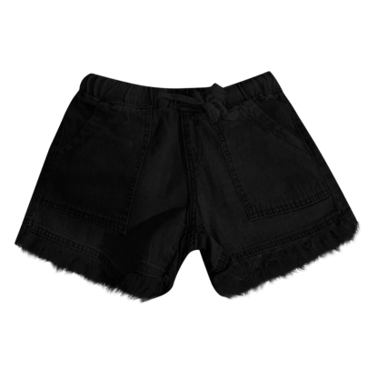 Casual Tassel Hem Cargo Shorts With Pockets Drawstring