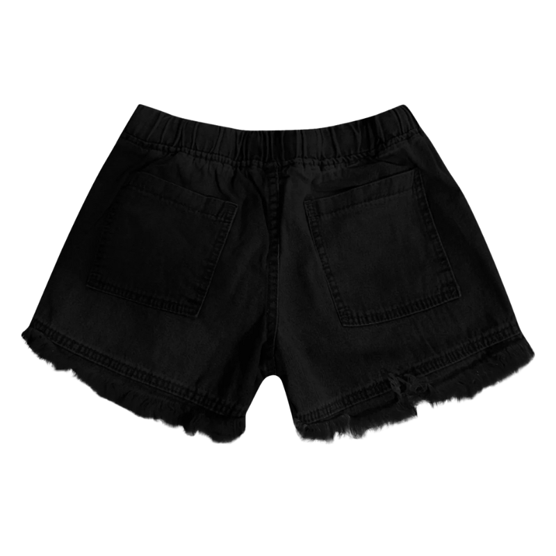 Casual Tassel Hem Cargo Shorts With Pockets Drawstring