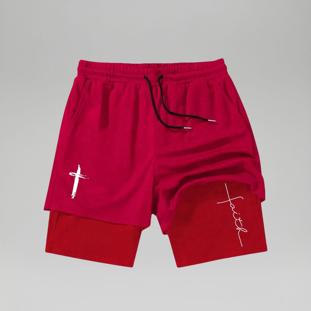 Men's Cross Graphic Knit Drawstring Street Shorts