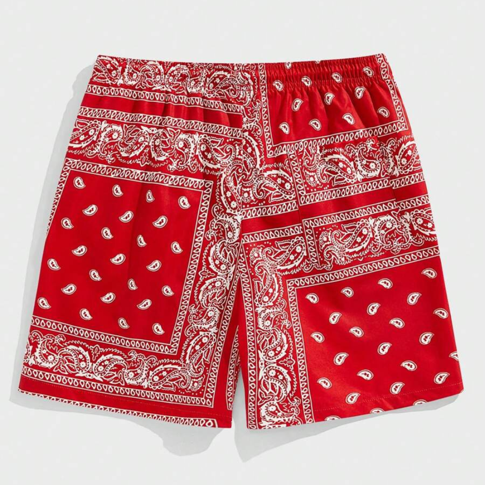  Camo Casual Straight Knit Shorts For Men