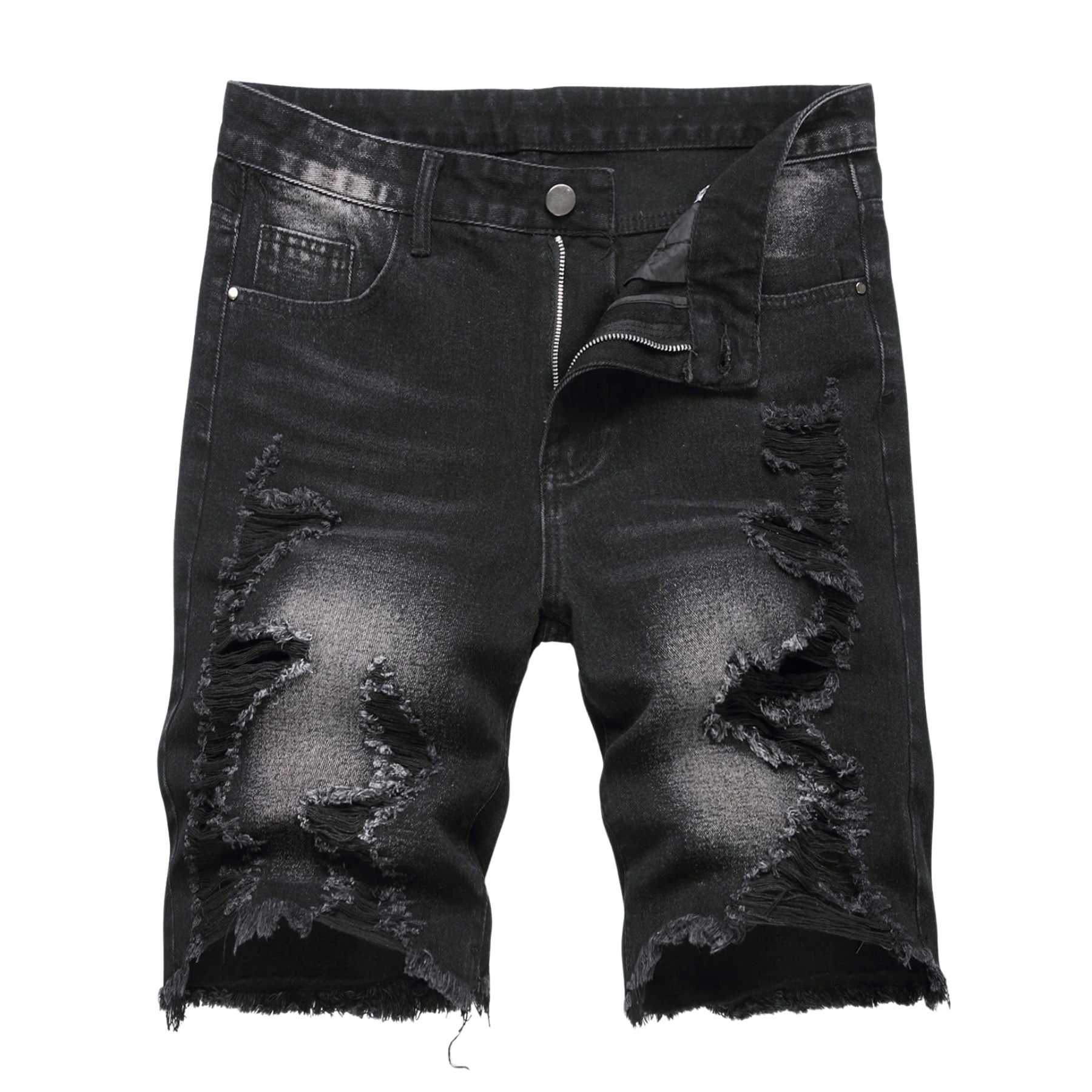 Washed Denim Shorts Distressed Style Casual Summer Streetwear