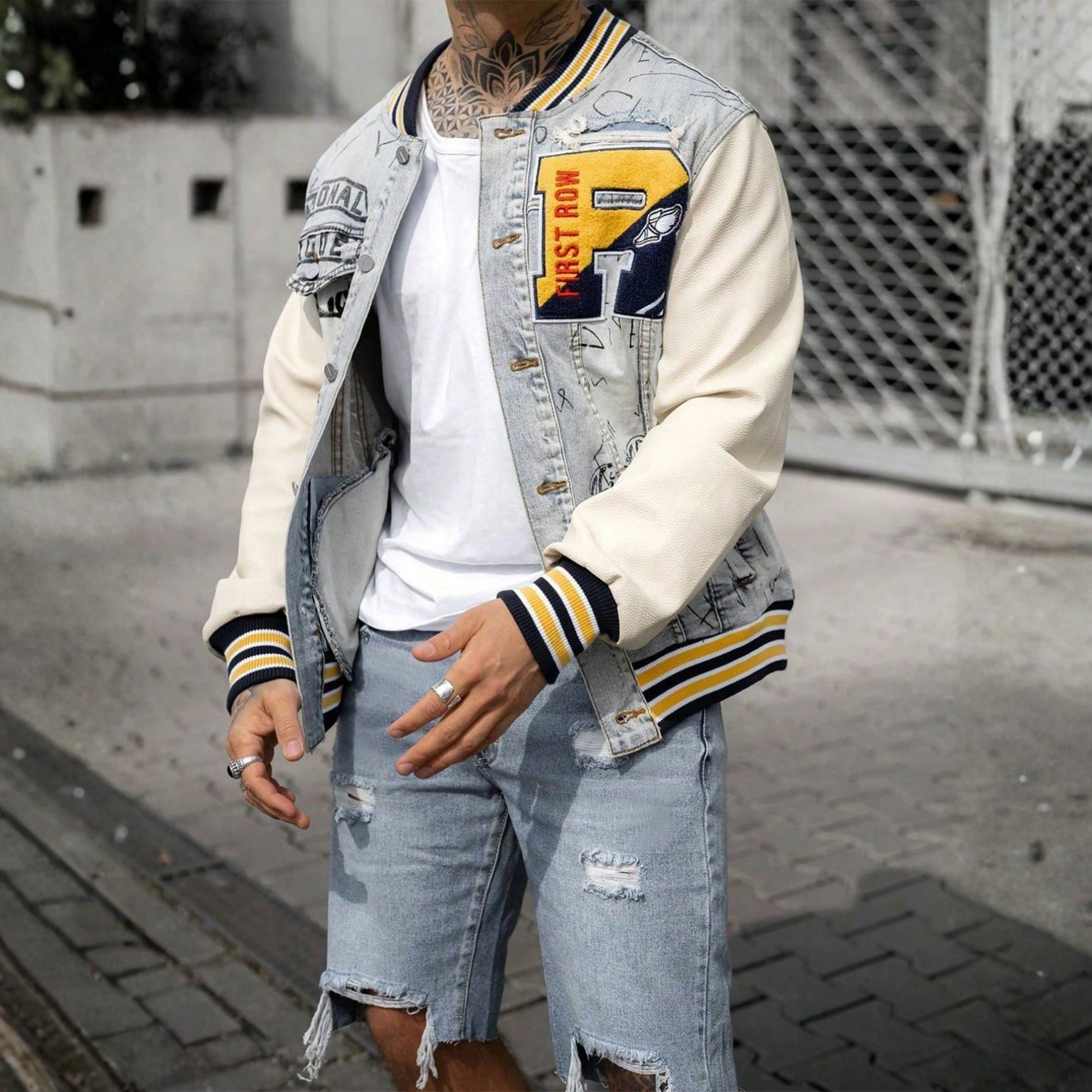 Washed Distressed Denim Shorts Casual Summer Streetwear Style