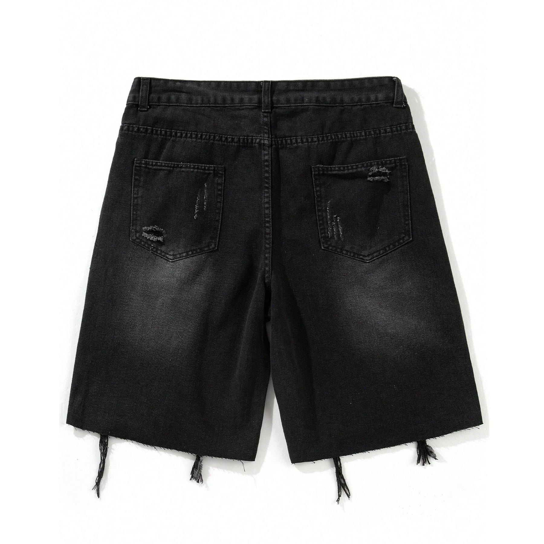 Washed Distressed Denim Shorts Casual Summer Streetwear Style