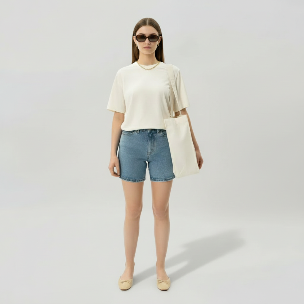 Comfortable And Casual Stretch Denim Shorts For Women