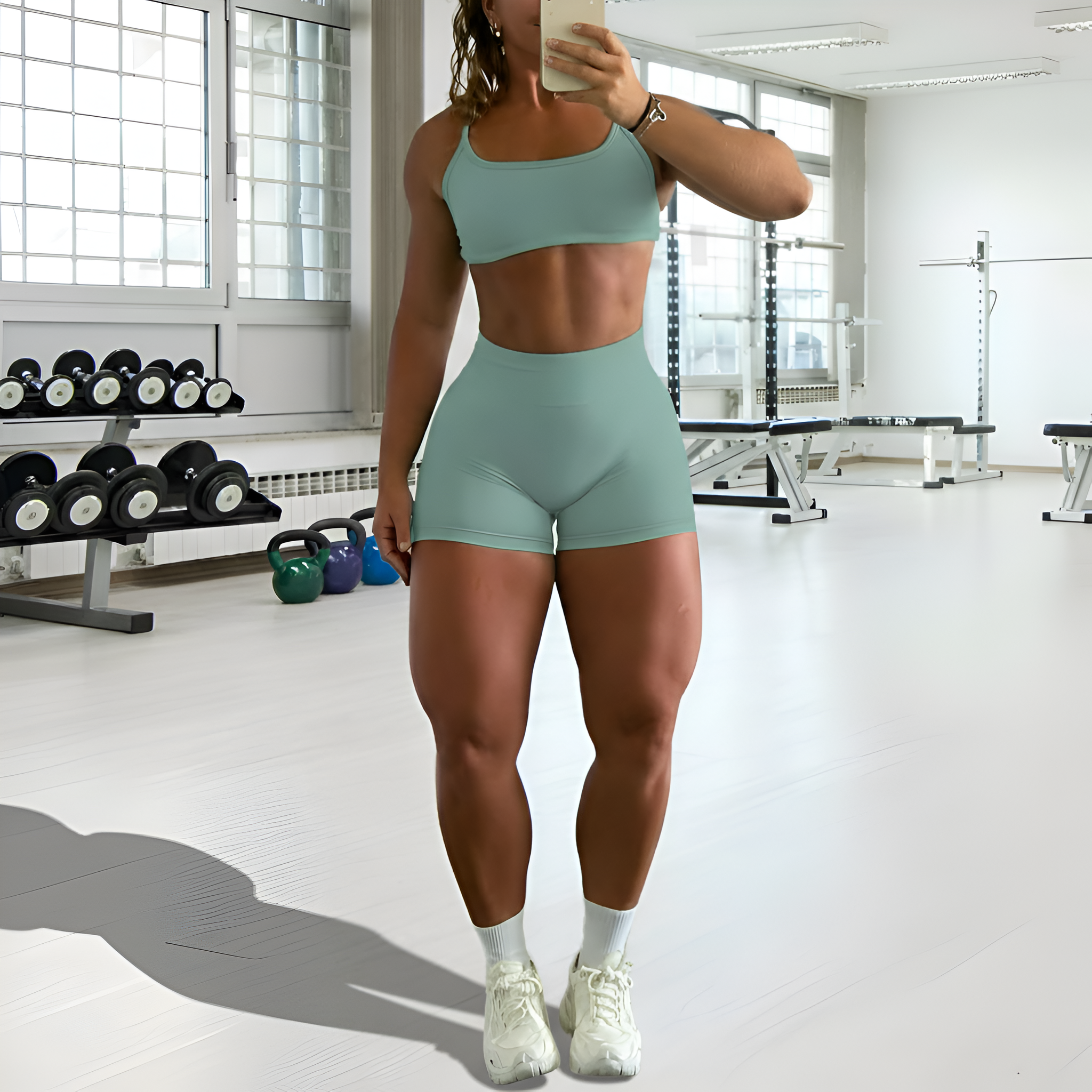 Seamless High Rise Workout Shorts For Women