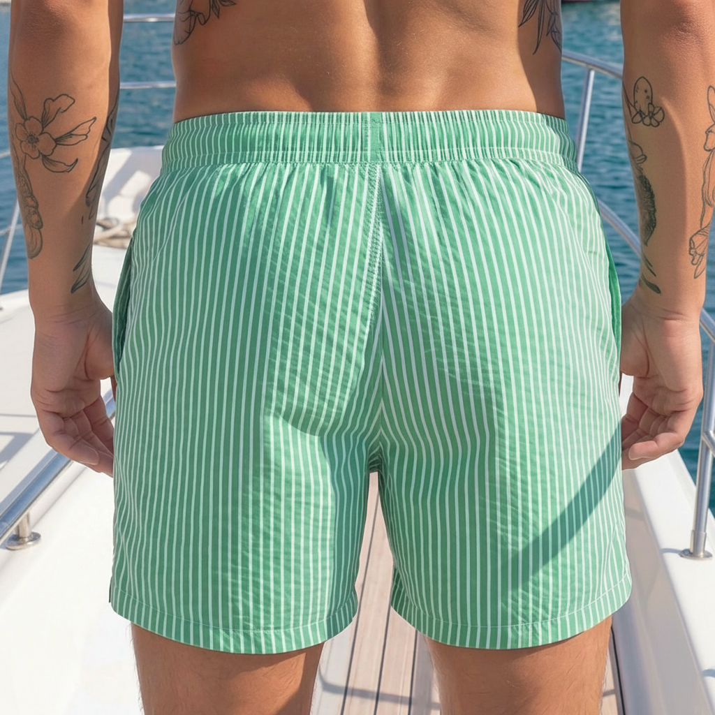 4-Way Stretch Drawstring Beach Shorts For Men