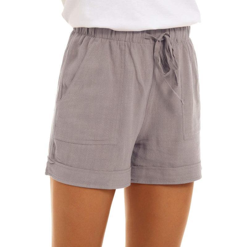 Women Comfy Elastic Drawstring Shorts With Pockets