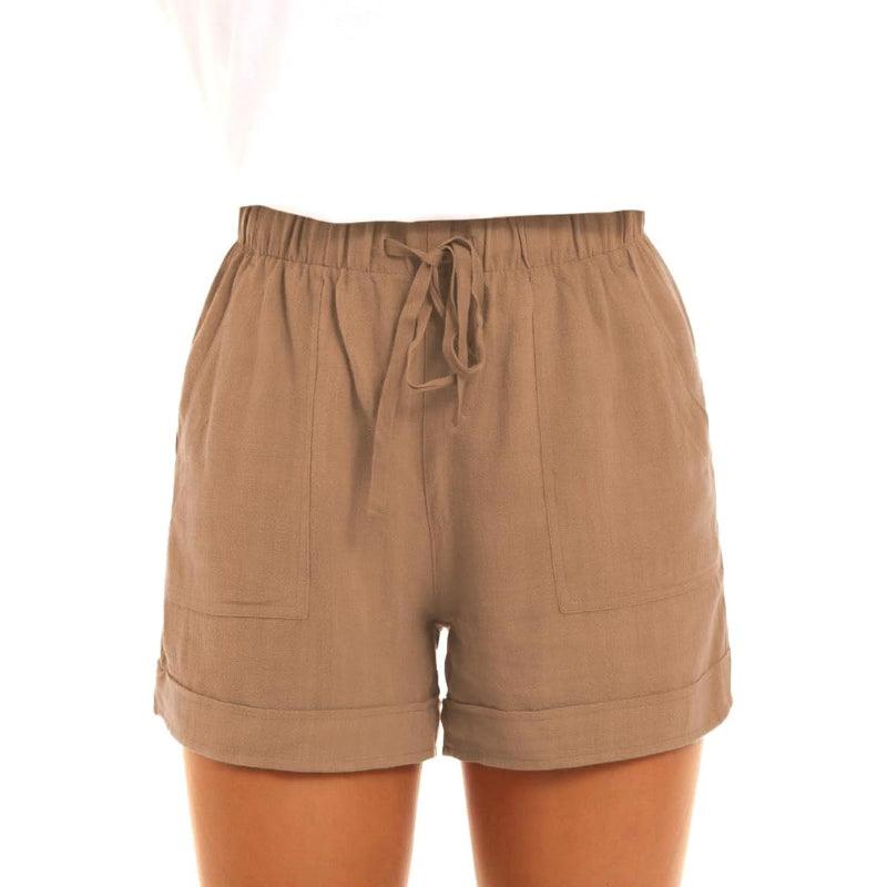 Women Comfy Elastic Drawstring Shorts With Pockets
